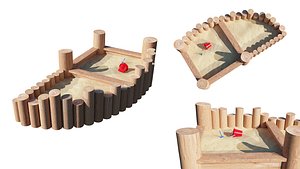 3D sandbox wood sand model