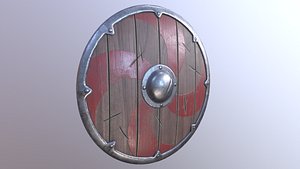 Viking Shield Low Poly Game Ready