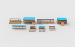 3D goat Shed set all 3D model