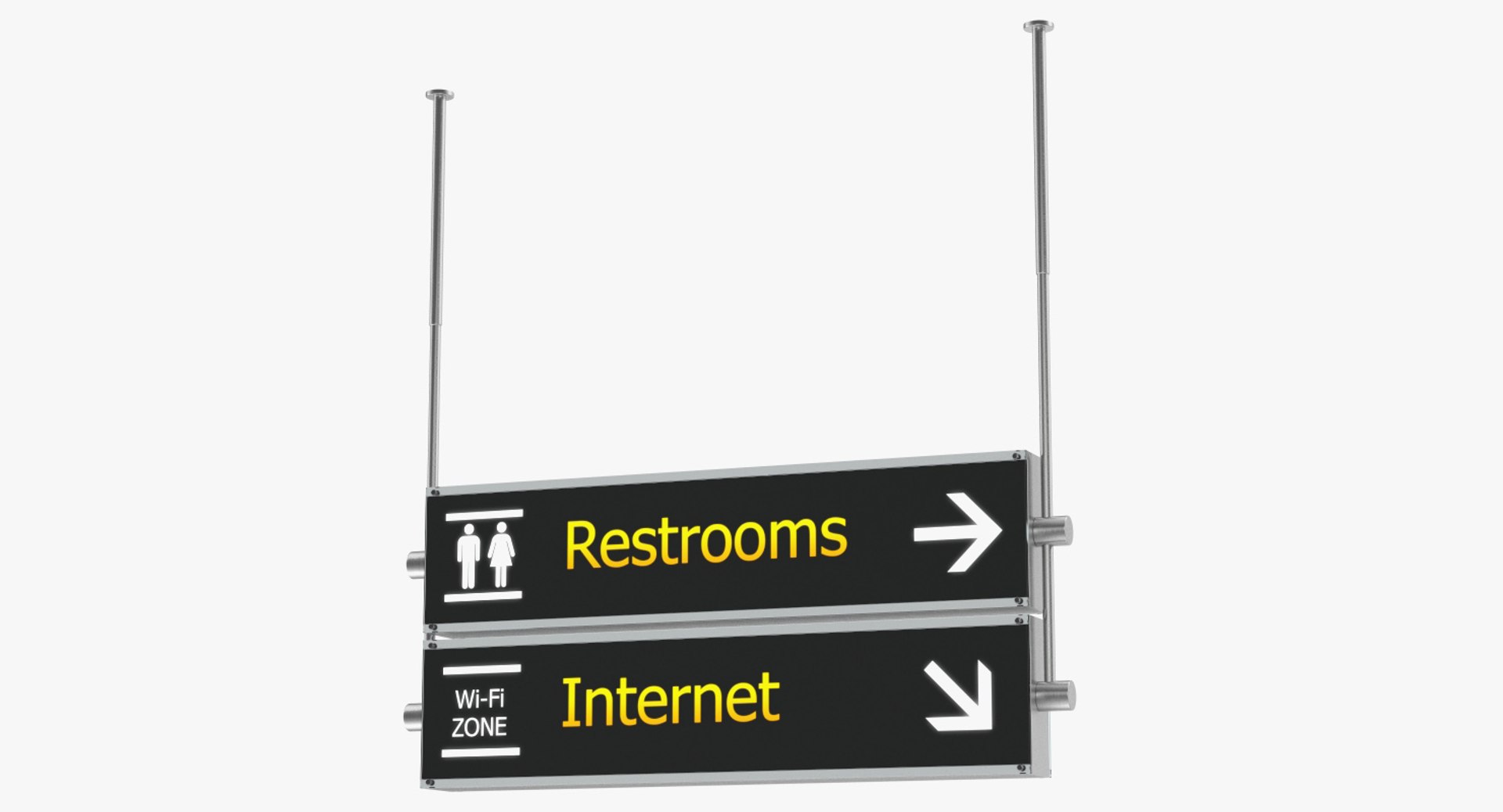 Airport Signs Restroom Internet 3D Model 3D model preview