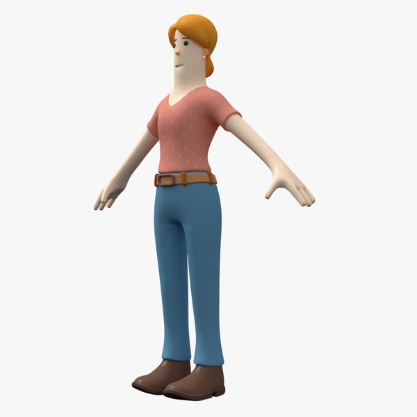 3d Woman Casual Toon Character Turbosquid 1641801