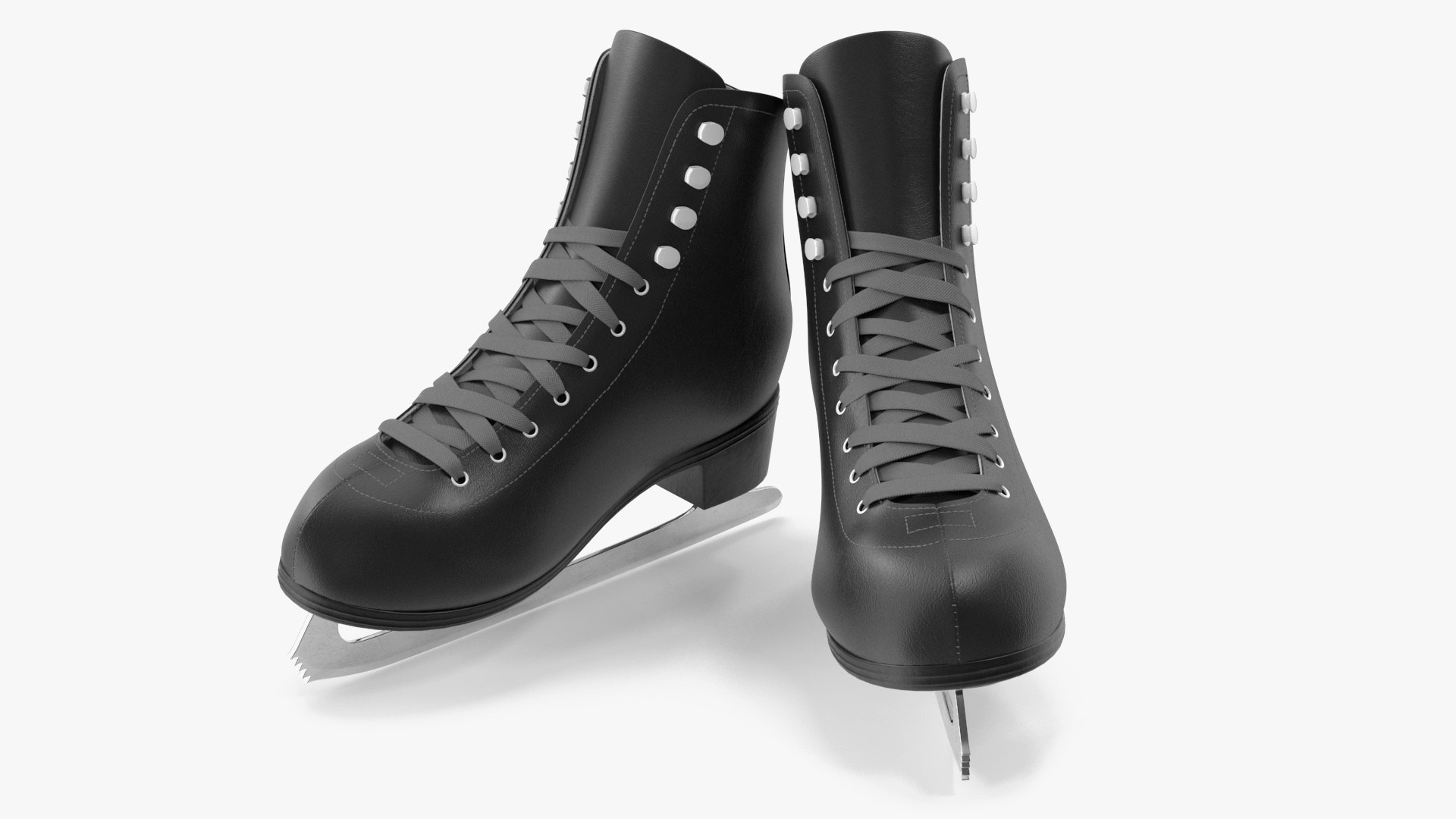 Black Ice Skates 3D model preview