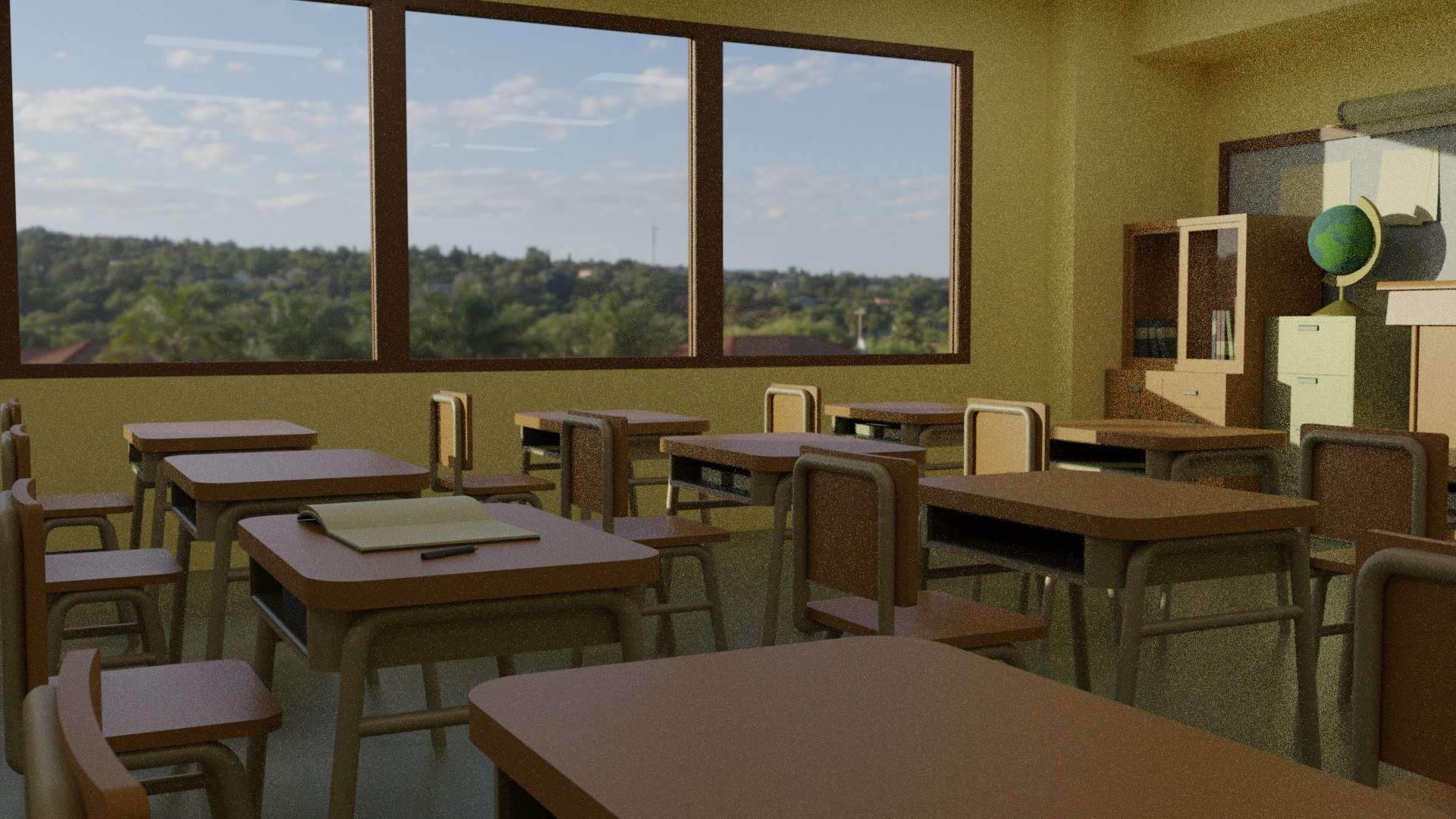 Anime Classroom 3D Model $25 - .fbx .max .ma .obj - Free3D