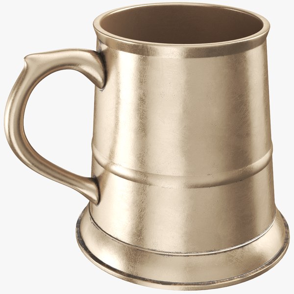 3D real pewter mug jug model