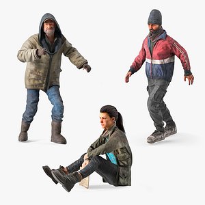 Rigged Homeless Woman and Old Man Collection 2