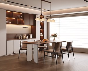 3D modern dining room