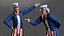 3D Uncle Sam Character Rigged model