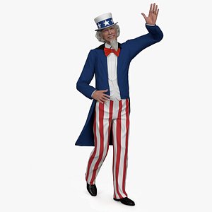3D Uncle Sam Character Rigged model