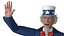 3D Uncle Sam Character Rigged model