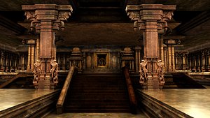 3D lord murugan temple interior