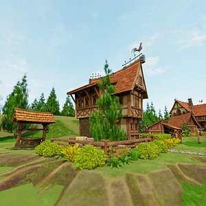 STYLIZED MEDIEVAL BUILDING 01 3D model