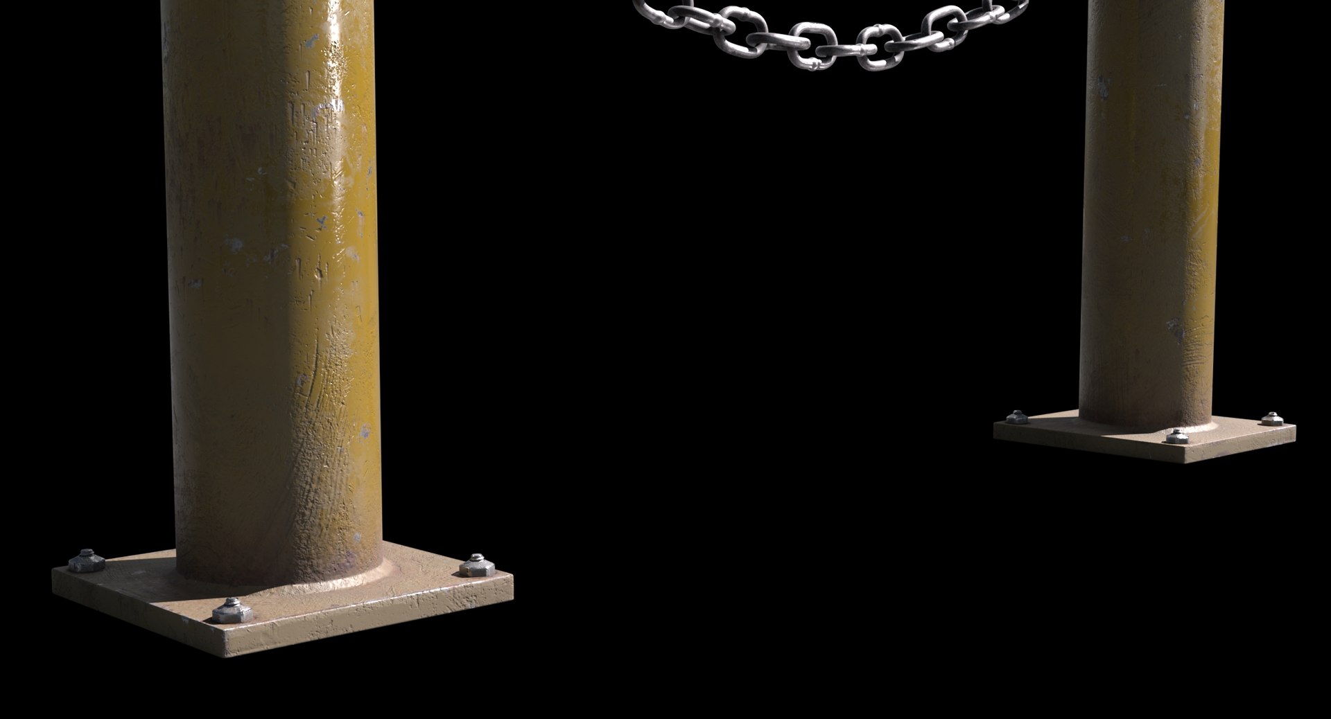 3D Bollards - Chained - TurboSquid 2092886