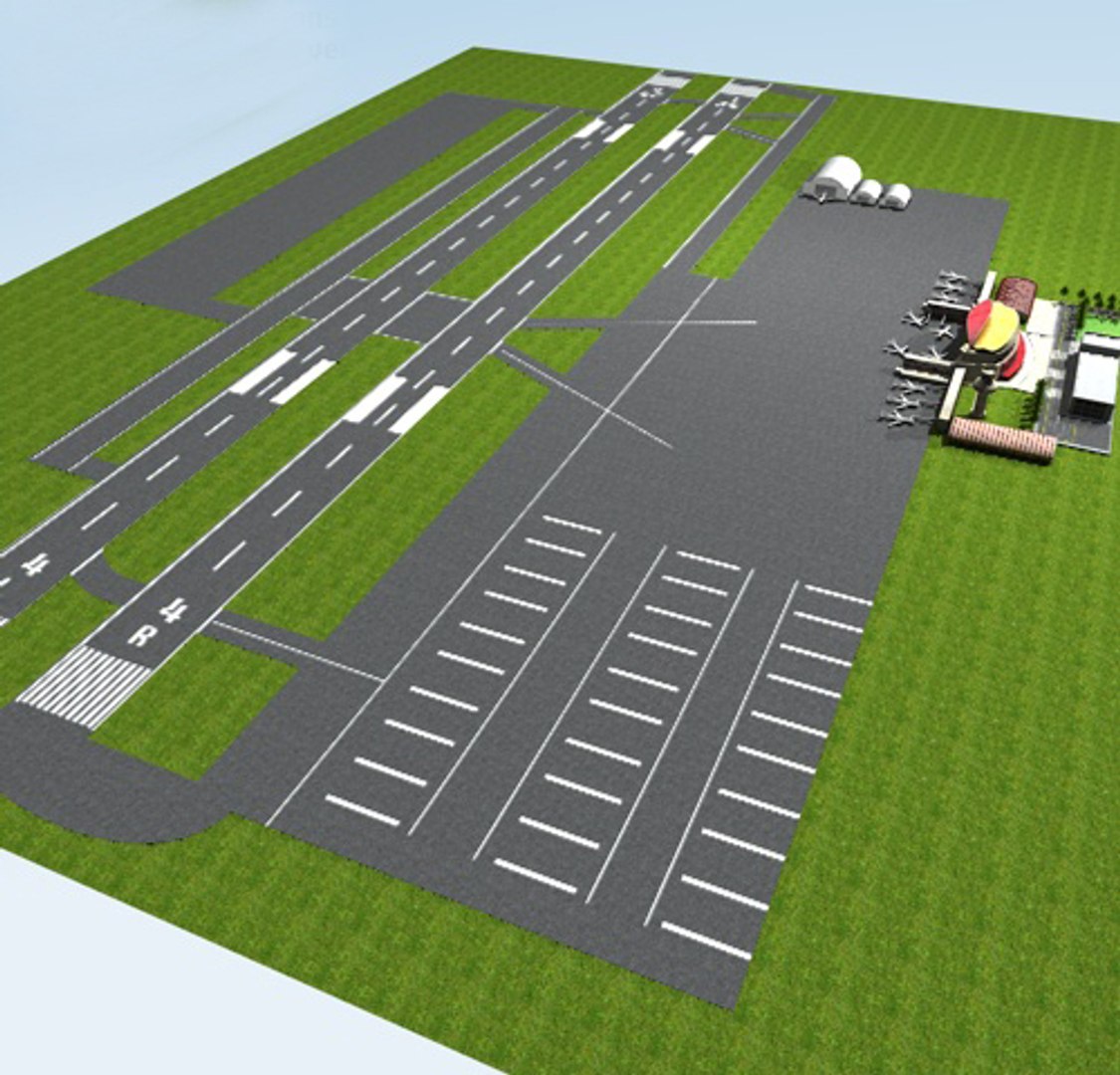 Airport Flughafen Runway 3d Model