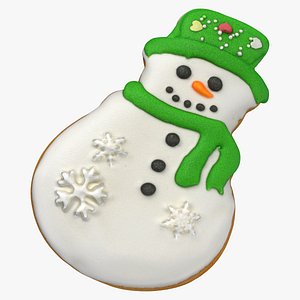 Snowman Gingerbread Cookie 01 3D model