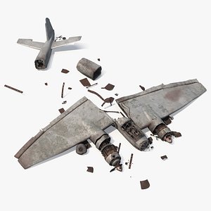 Twin Engine Bomber Wreckage Old model