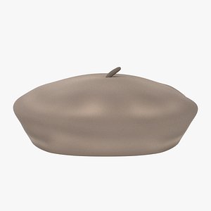Low Poly French Beret Beige