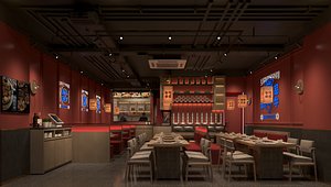 3D restaurant interior