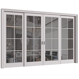 Interior sliding doors in classic style 3D model