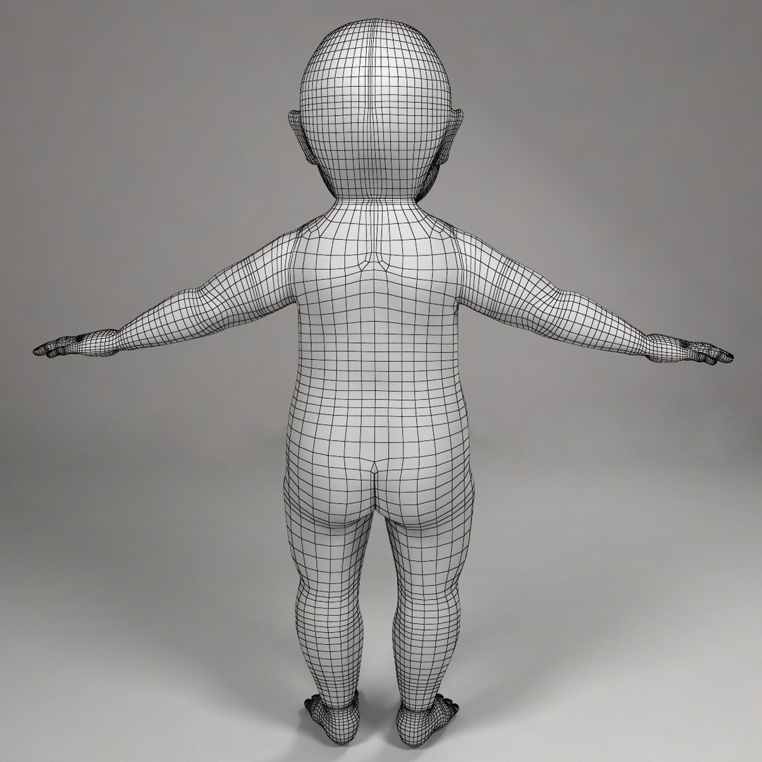 baby child girl 3d model