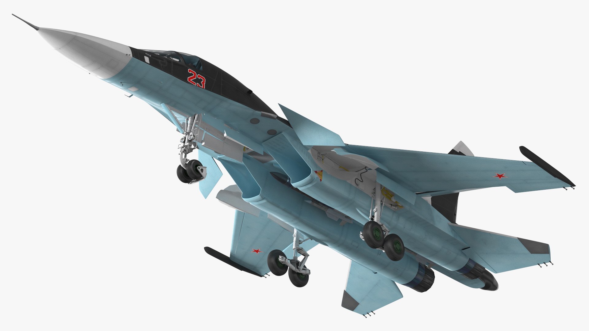 Su 34 Aircraft with X-31PM Supersonic Missile Rigged for Maya 3D model preview