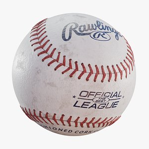 3D Used Baseball Rawlings model