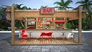 Be A King Beach Bar Counter 3D model