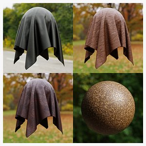 Procedural Leather Collection - 5 Premium Blender Materials model