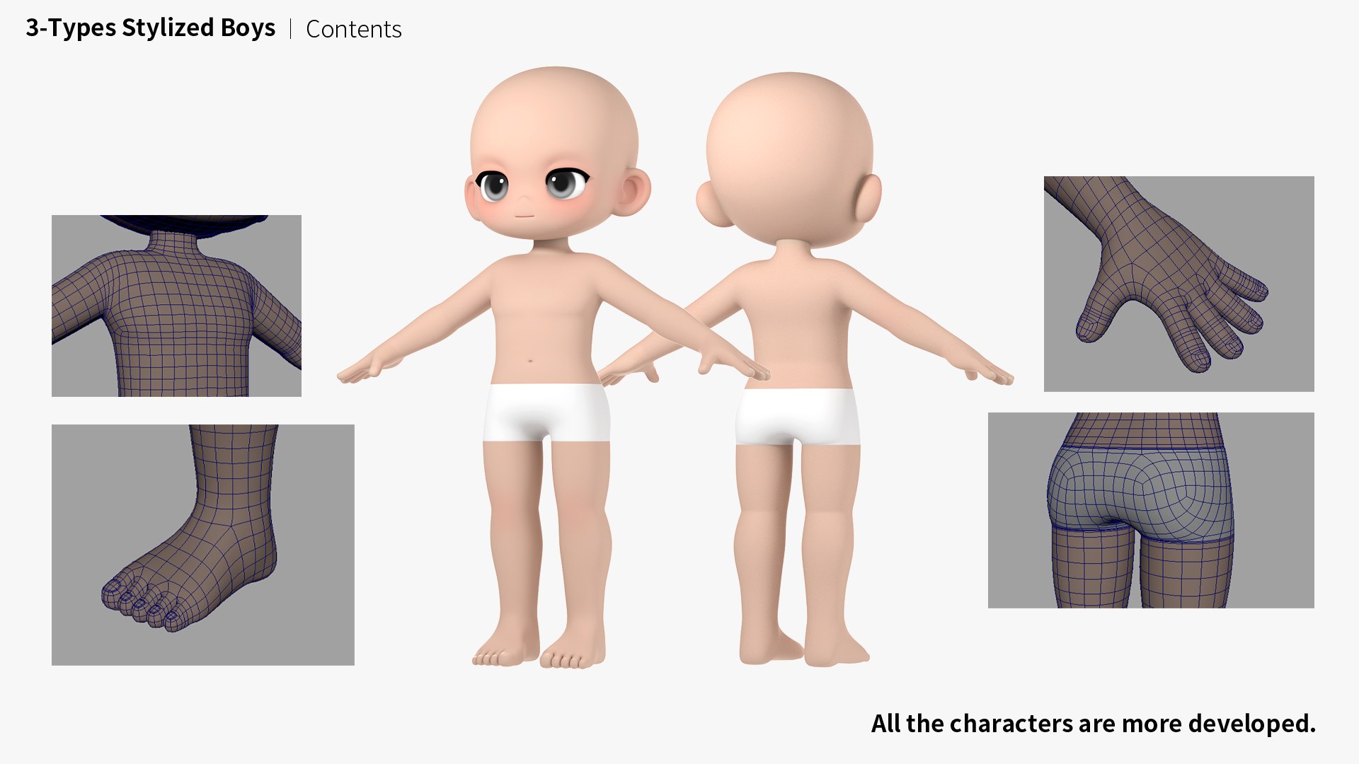 3D 3-Types Boy basemesh - TurboSquid 2002213
