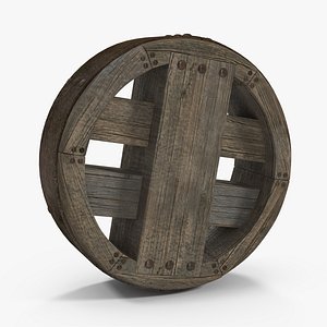 antique wooden wheel model