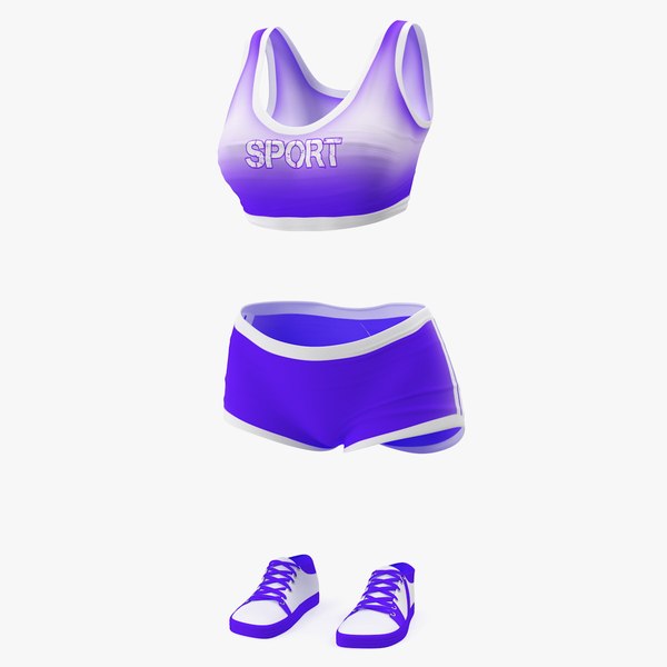 girl sport suit set 3D model