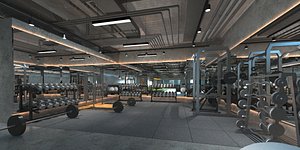3D Industrial Style GYM model