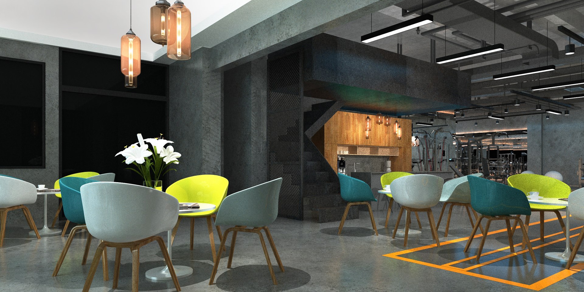 3D Industrial Style GYM Model - TurboSquid 2398825