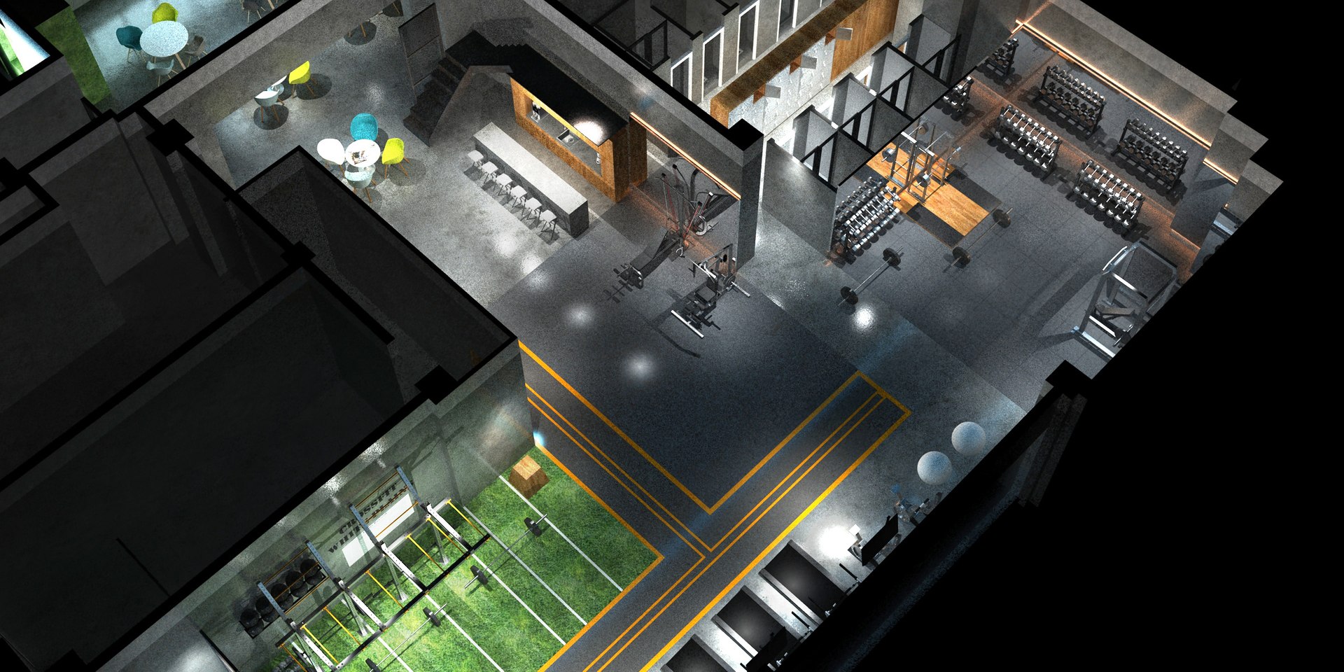 3D Industrial Style GYM Model - TurboSquid 2398825