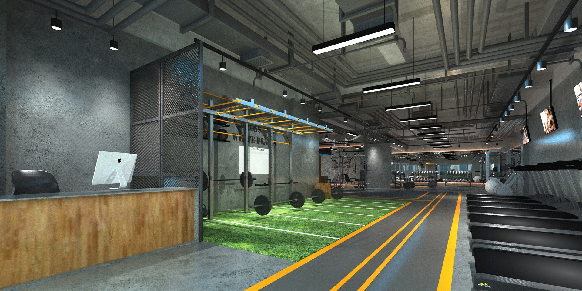 3D Industrial Style GYM Model - TurboSquid 2398825