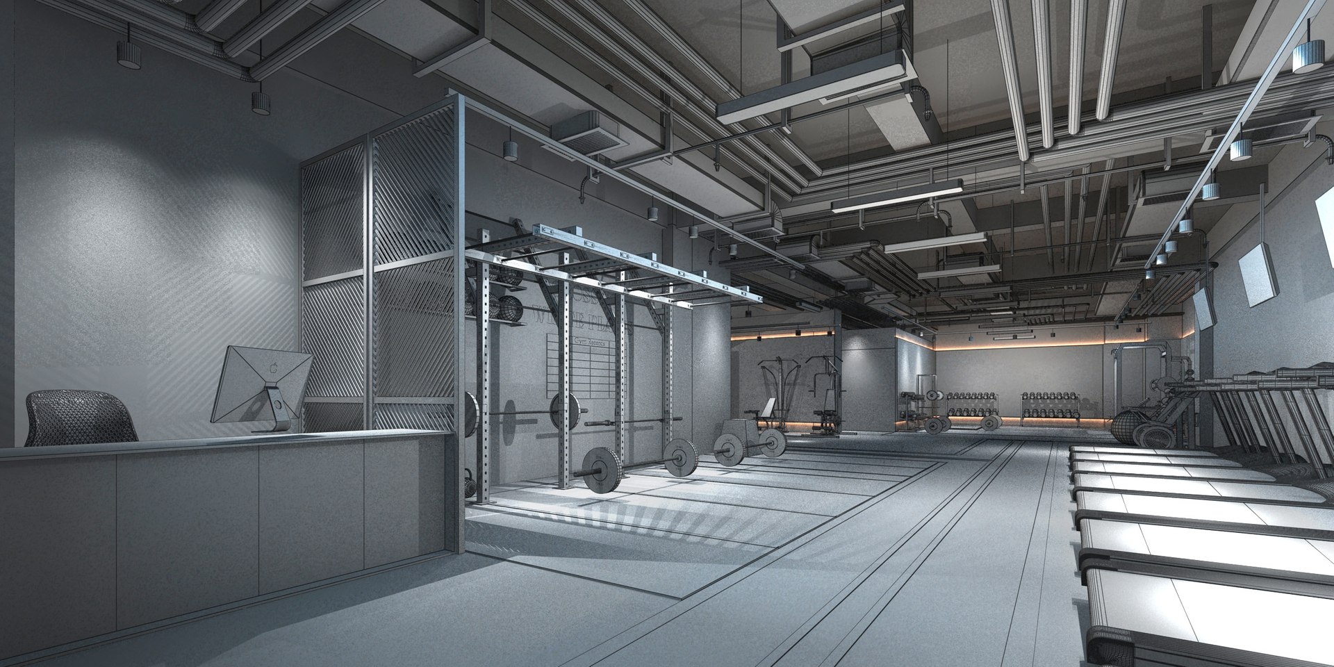 3D Industrial Style GYM Model - TurboSquid 2398825