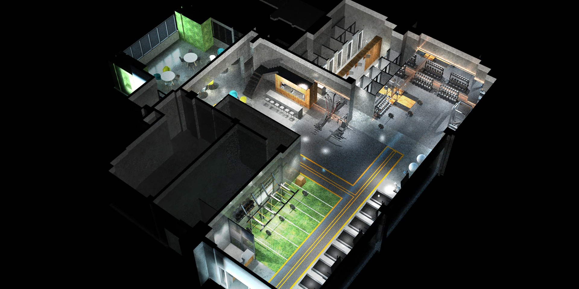3D Industrial Style GYM Model - TurboSquid 2398825