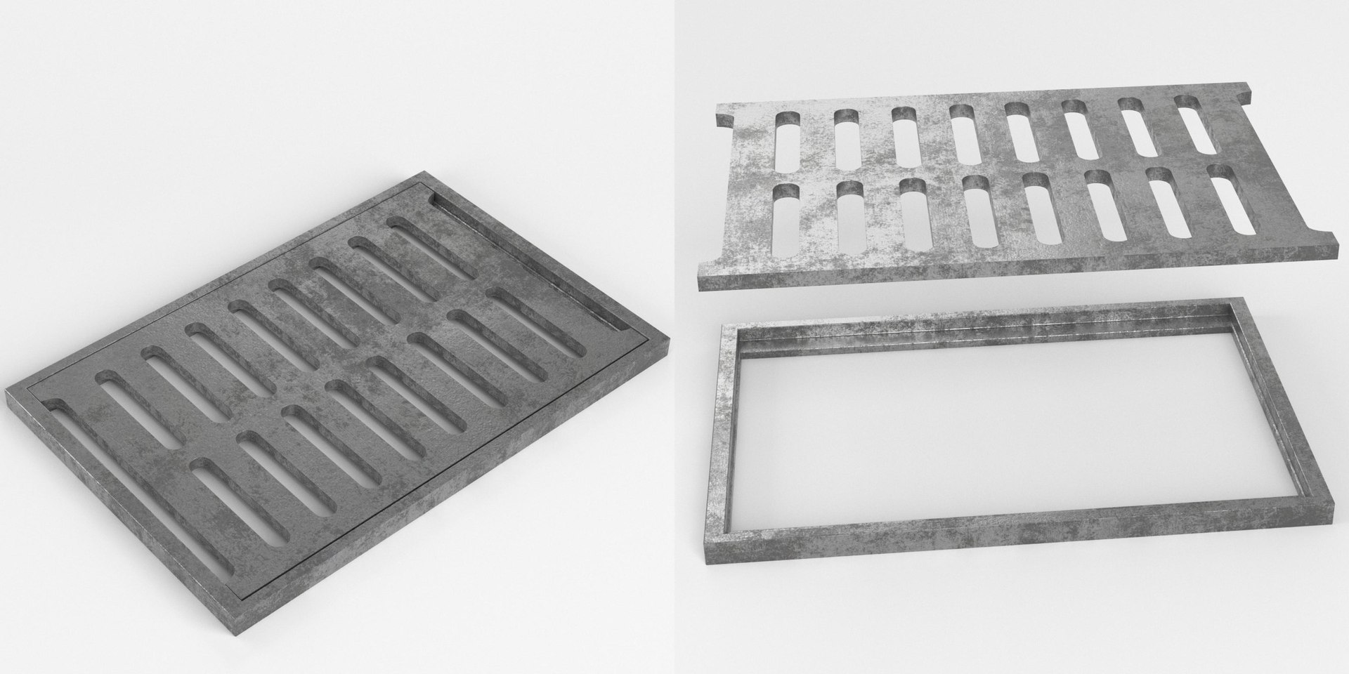 3D Model Sewer Grate 1 TurboSquid 2140531