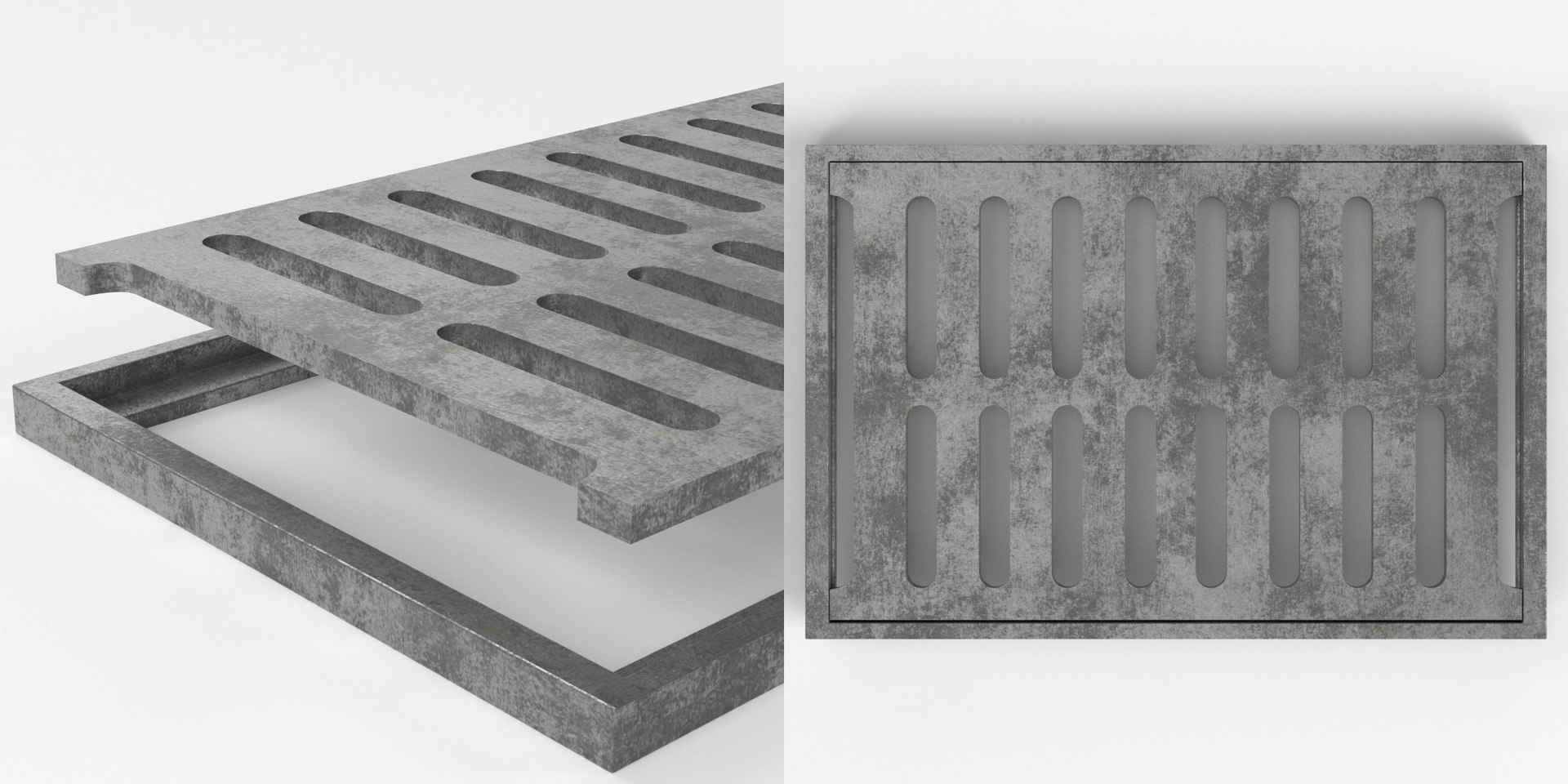 3D Model Sewer Grate 1 TurboSquid 2140531