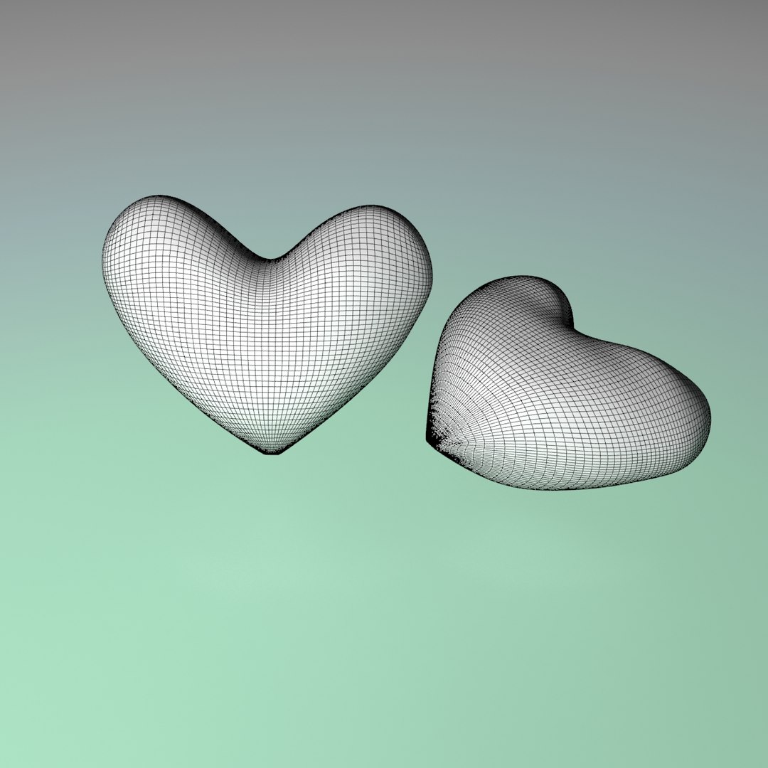 Glass Hearts 3d Model