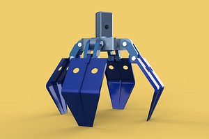 THUMB GRAB BUCKET CRANE ATTACHMENT ARM GRABBER GRAPPLE HOOK JAW 3D