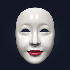 Asian Theater Mask with Neutral Expressions