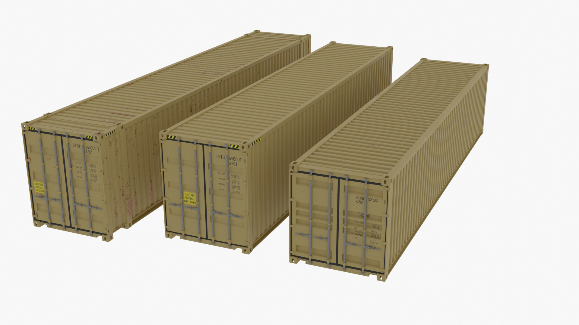 Containers 40ft And 45ft Set 3D Model - TurboSquid 2035239