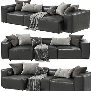 Bolia - Cosima 3-seat chaise longue leatgher sofa