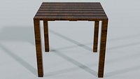 Espresso Wood Outdoor Patio Coffee Table FBX OBJ BLEND