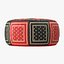 Pouf in pelle marocchina nero rosso