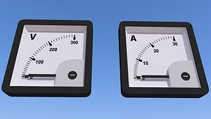 3D Analog Panel Voltmeter - Ampere Meter