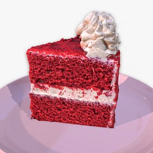 3D A Slice Of Red Velvet Cake