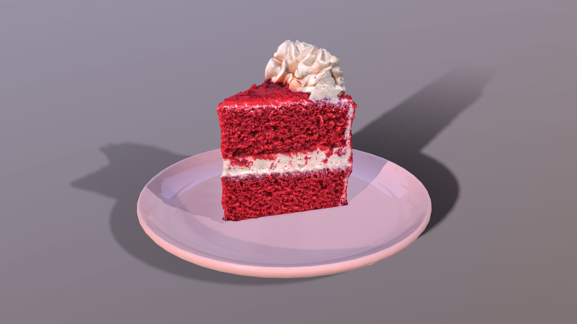 Uma fatia de bolo de veludo vermelho Modelo 3D - TurboSquid 1982673, image size:1920x1080