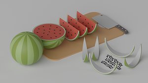 Cartoon Watermelon Chopping Board Kitchen Knife 2