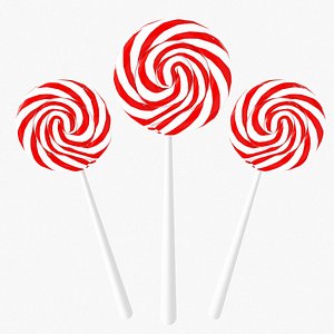 Swirl lollipop candy model